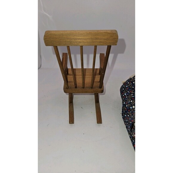 Vintage Ozark Dolls Corn AUNT DULCIE In Rocking Chair Walnut Head Folk Art - Picture 12 of 15